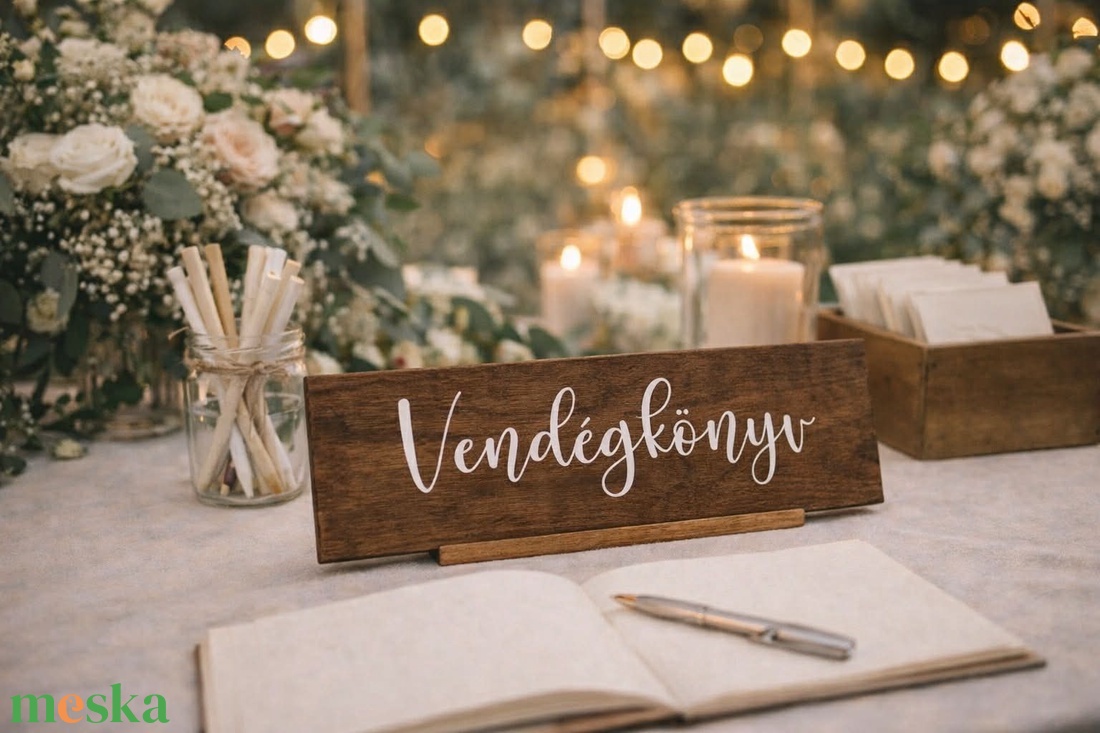 Esküvői vendégkönyv tábla �  � rusztikus fa dekor - esküvő - dekoráció - tábla & jelzés - Meska.hu