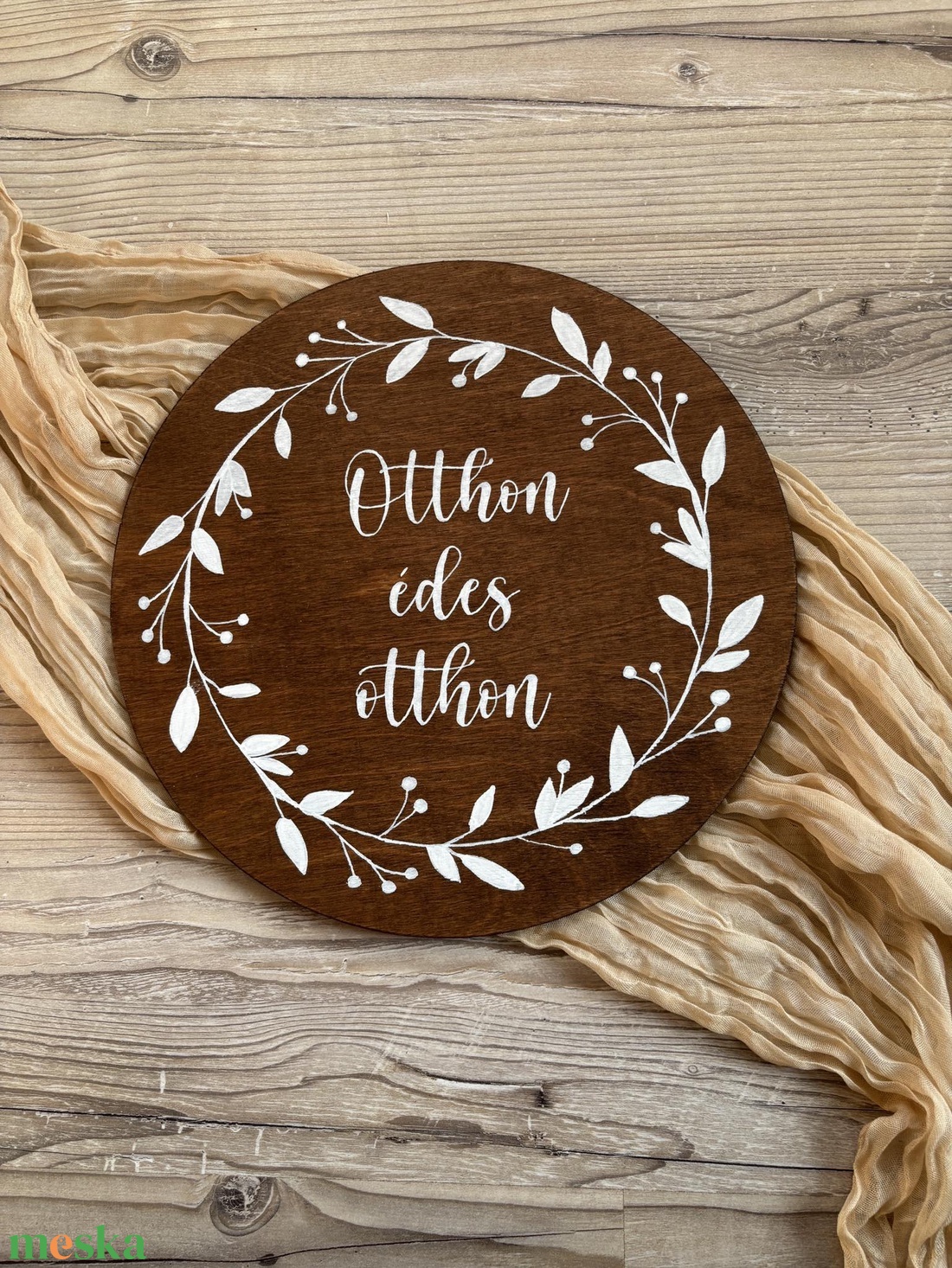 Otthon édes otthon Kör Fa Tábla � Rusztikus Bejárati Lakásdekor, fa dekor - esküvő - dekoráció - tábla & jelzés - Meska.hu