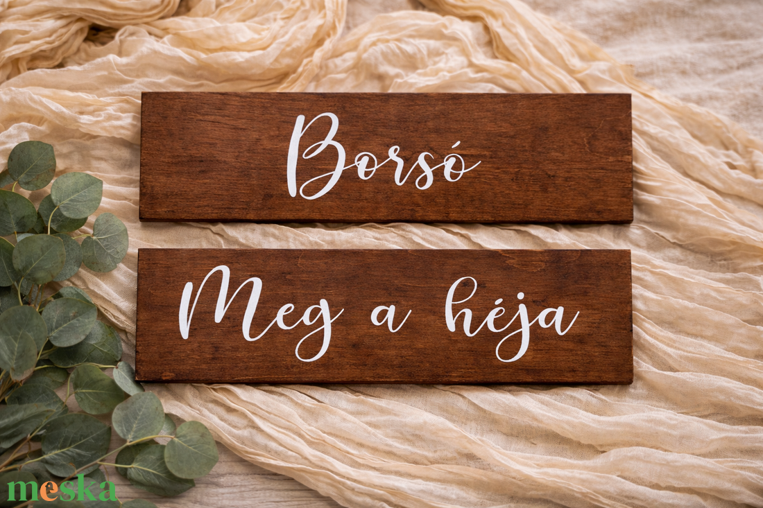Borsó meg a héja � páros fatábla, esküvői tábla fotózáshoz, fa tábla, fa dekor - esküvő - dekoráció - tábla & jelzés - Meska.hu