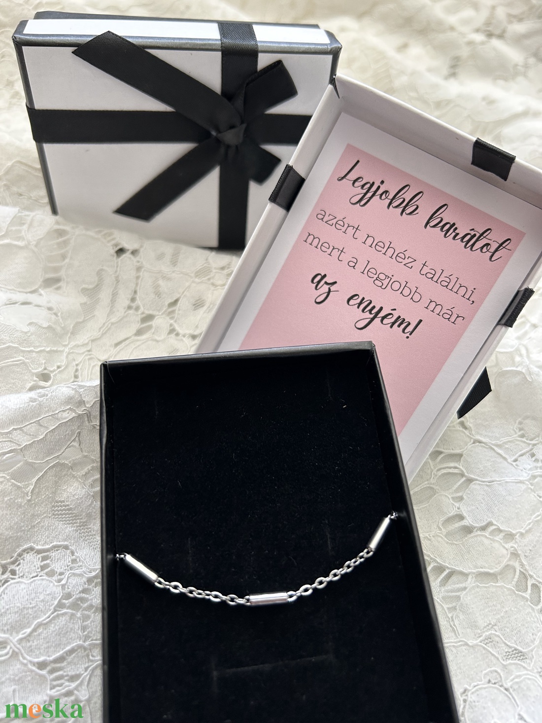 Barátság karkötő, barát, barátnő - ékszer - karkötő - lánc karkötő - Meska.hu