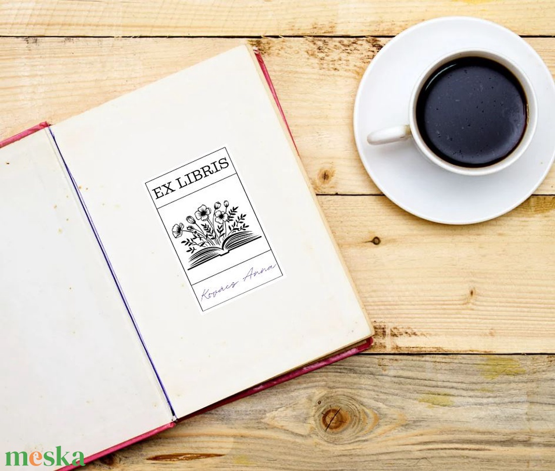 Ex libris címke matrica könyv virág virágos - otthon & életmód - papír, írószer - matrica, matrica csomag - Meska.hu