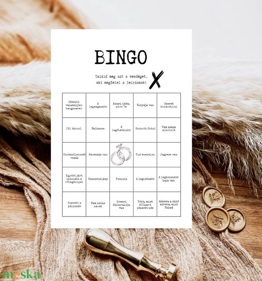 Bingo játék esküvő esküvőre - esküvő - emlék & ajándék - album & fotóalbum - Meska.hu