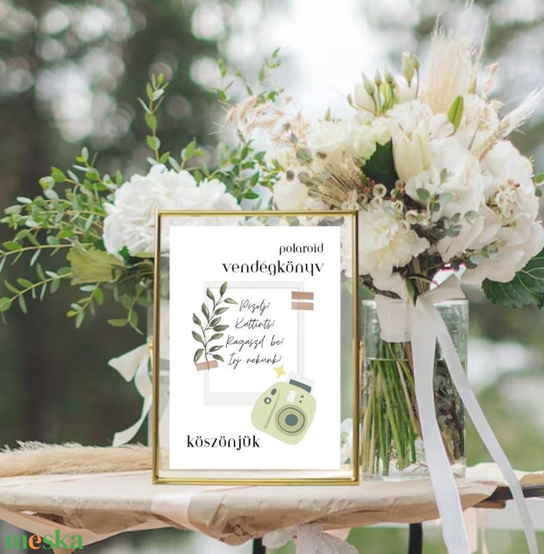 Polaroid Instax Esküvői vendégkönyv fotóalbum emlékkönyv esküvő egyedi felirattal - esküvő - emlék & ajándék - vendégkönyv - Meska.hu