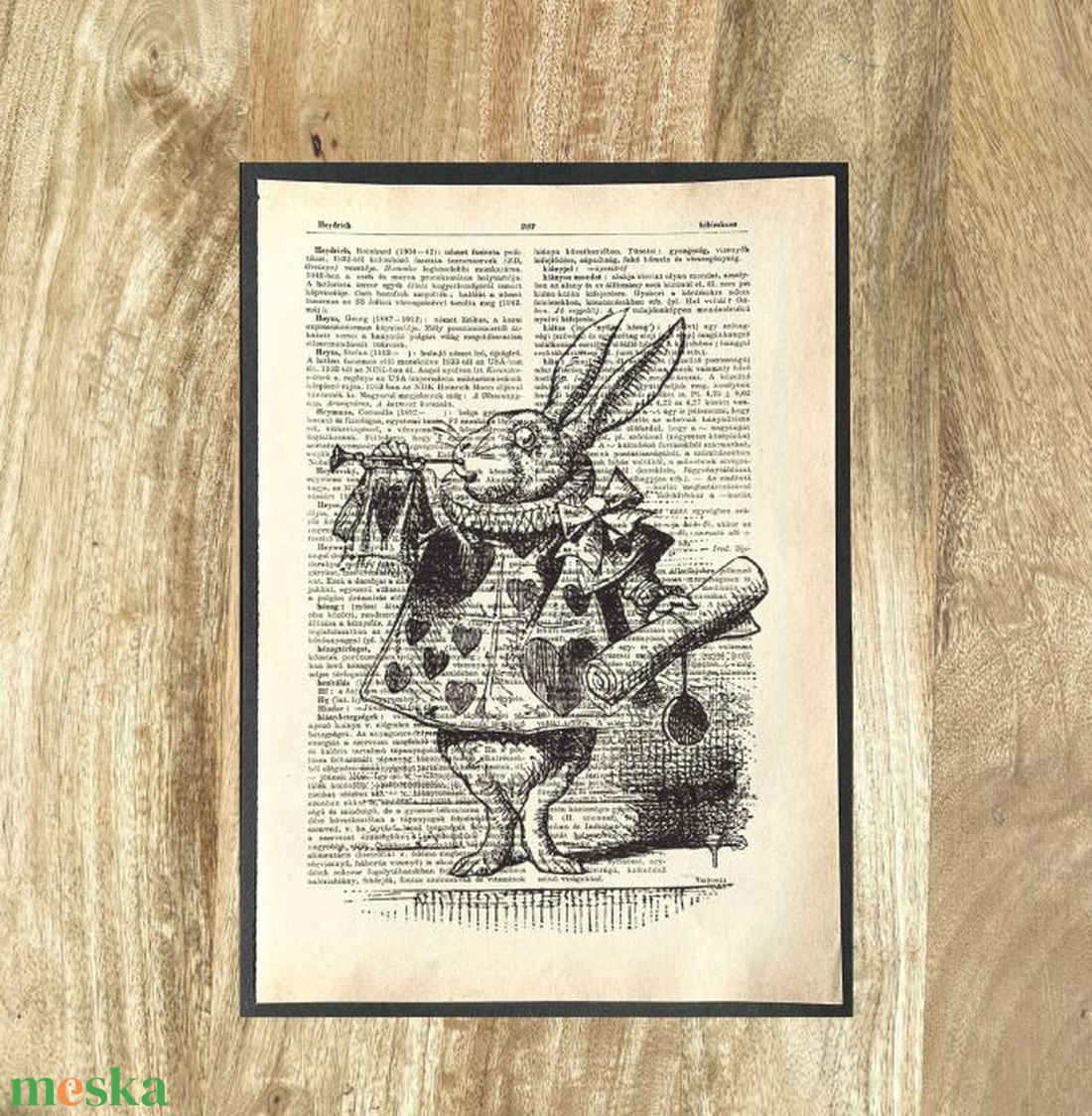 Alíz csodaországban, nyúl, nyuszi, vintage, kép, könyv, könyvlap, lexikon lapon - otthon & életmód - dekoráció - kép & falikép - poszter - Meska.hu