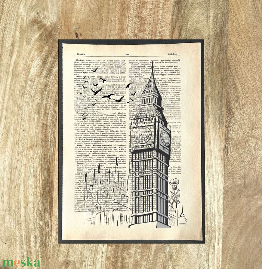 London, Big Ben, angol, vintage, kép, könyv, könyvlap, lexikon lapon - otthon & életmód - dekoráció - kép & falikép - poszter - Meska.hu