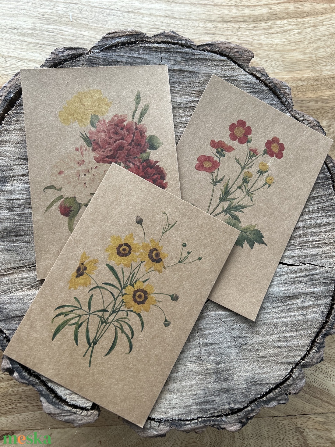 Képeslap csomag virág virágos botanikus botanikai - otthon & életmód - papír, írószer - ajándékozás kellékei - képeslap, üdvözlőlap - Meska.hu