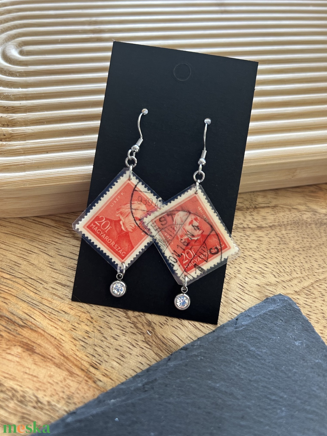 Régi vintage bélyeg fülbevaló - ékszer - fülbevaló - csillár fülbevaló - Meska.hu