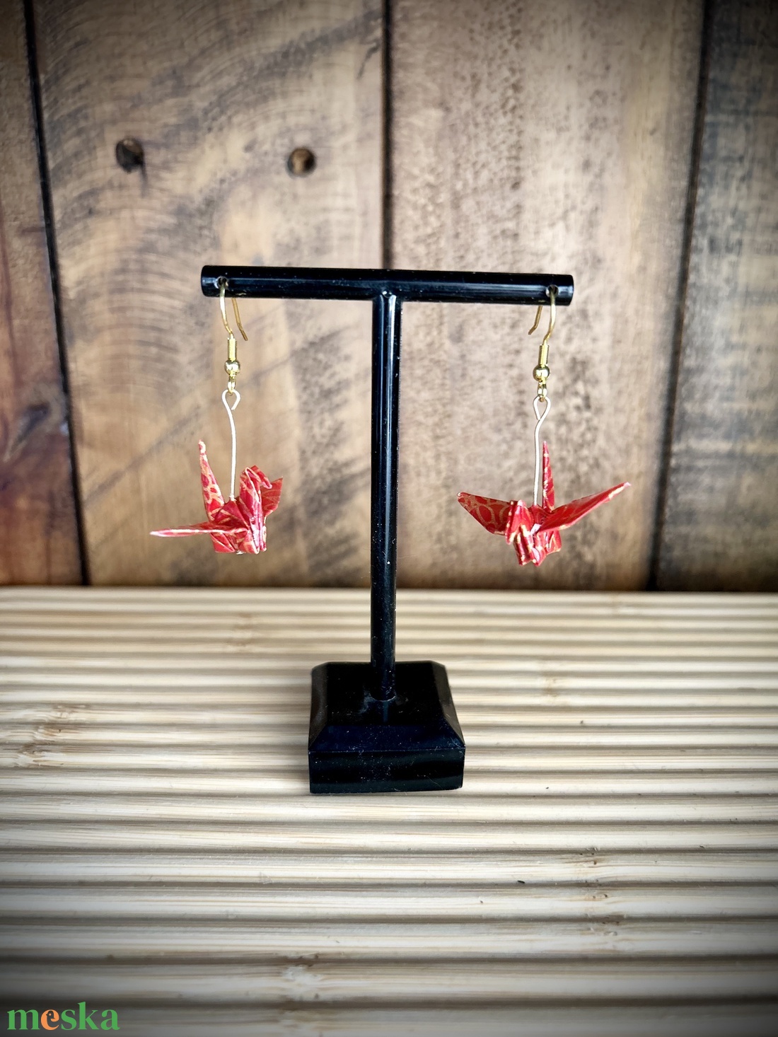 Japán darumadaras origami fülbevaló - ékszer - fülbevaló - csillár fülbevaló - Meska.hu