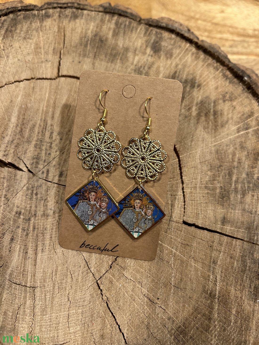 Régi vintage bélyeg fülbevaló ikon karácsony karácsonyi - karácsony - karácsonyi ruházat - karácsonyi ruha kiegészítők - Meska.hu