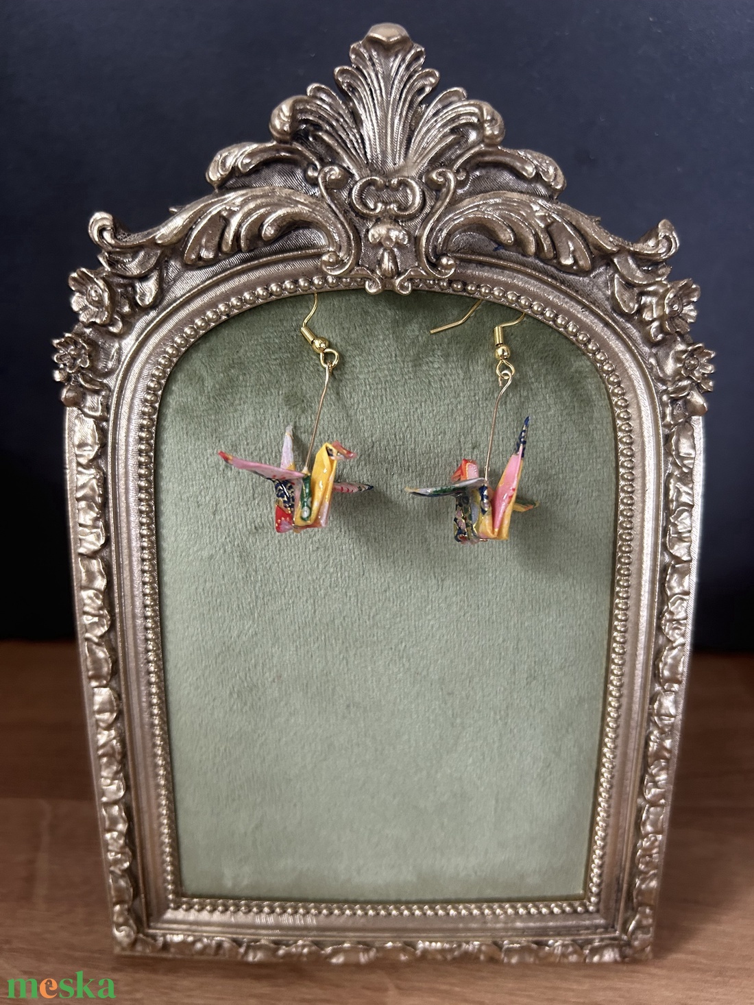 Japán darumadaras origami fülbevaló - ékszer - fülbevaló - csillár fülbevaló - Meska.hu