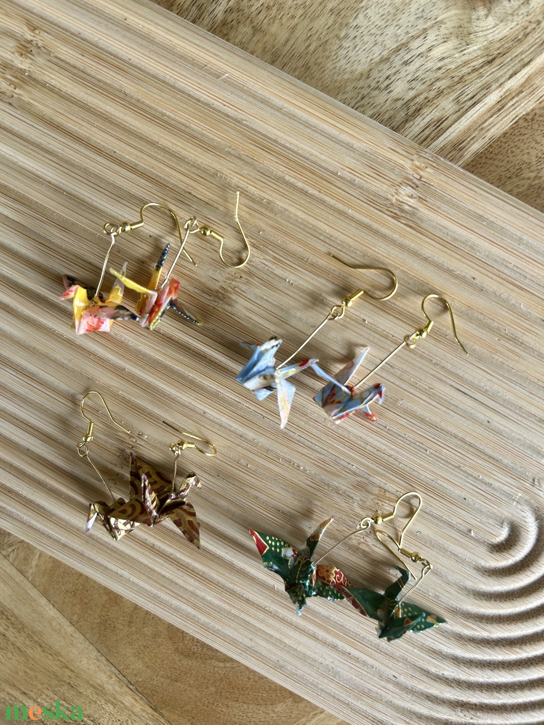 Japán darumadaras origami fülbevaló - ékszer - fülbevaló - csillár fülbevaló - Meska.hu