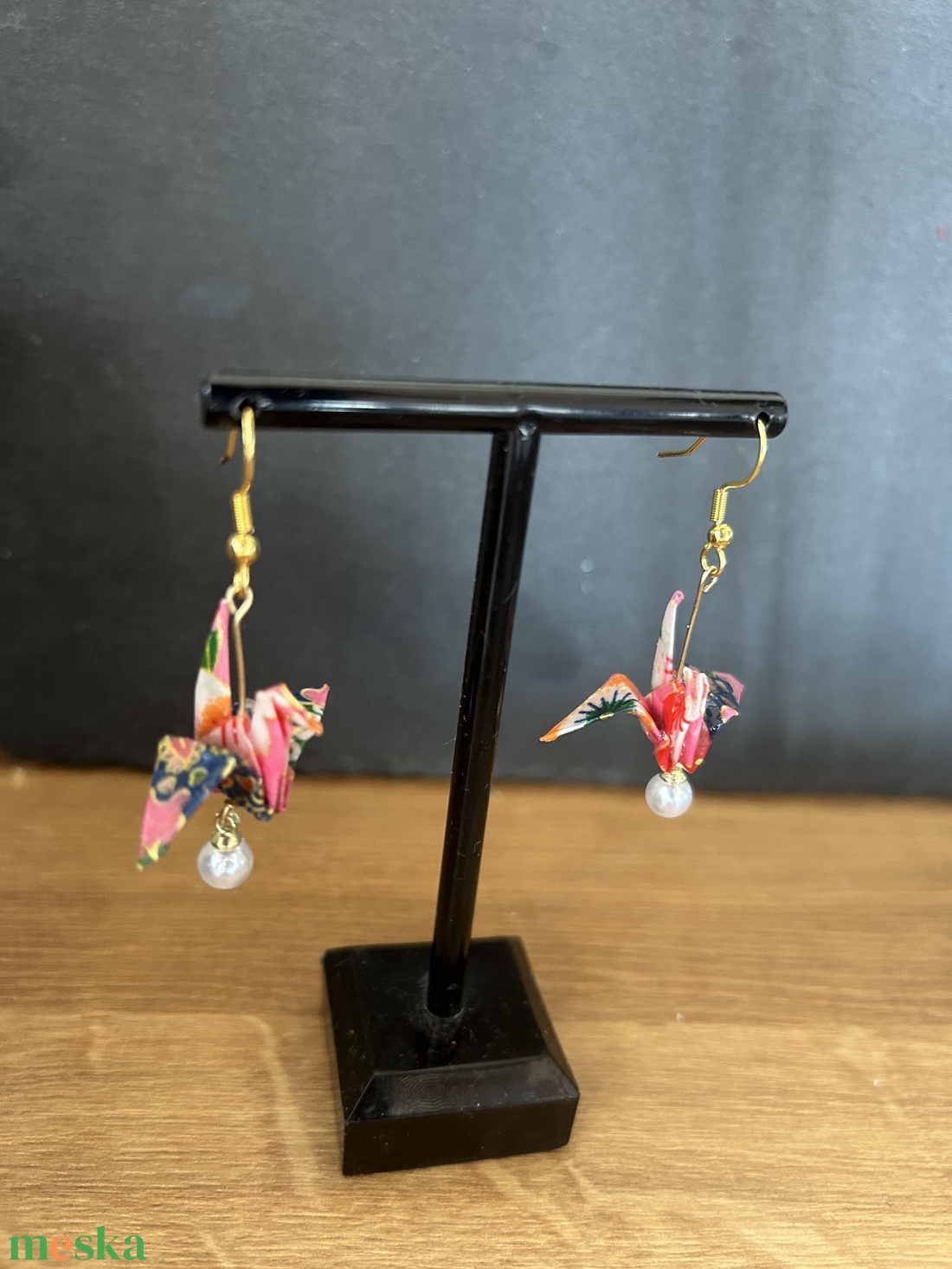 Japán darumadaras origami fülbevaló - ékszer - fülbevaló - csillár fülbevaló - Meska.hu