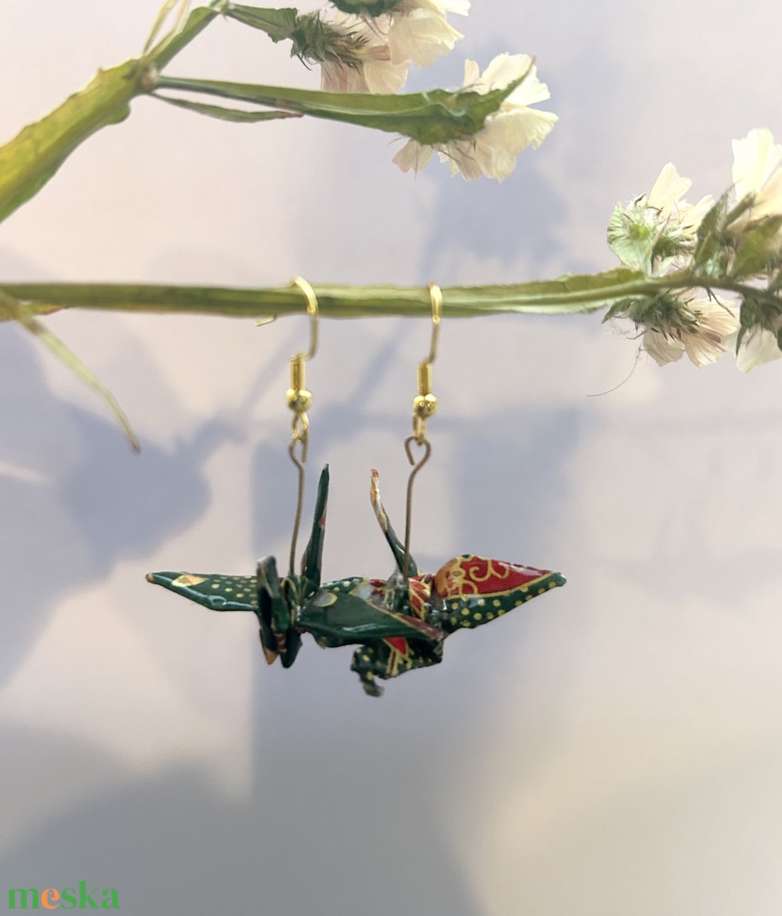 Japán darumadaras origami fülbevaló - ékszer - fülbevaló - csillár fülbevaló - Meska.hu