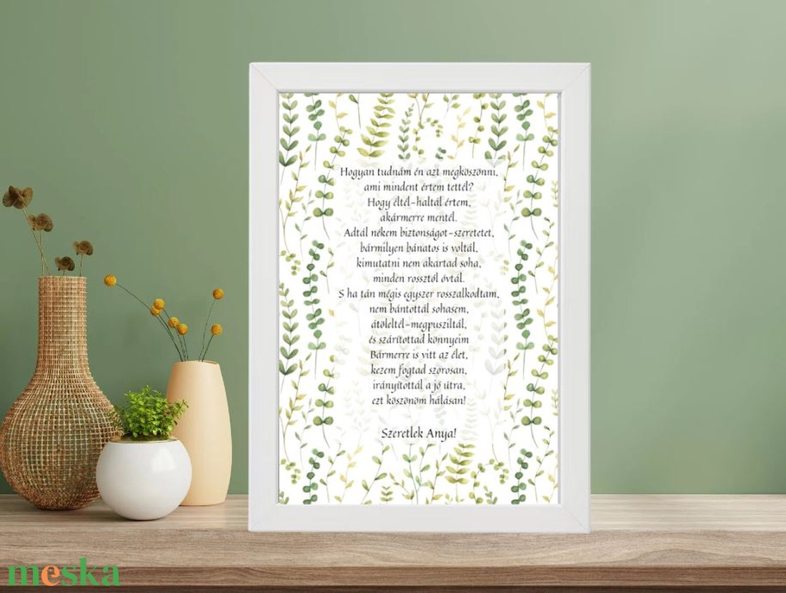 Szülőköszöntő, greenery, kép, képkeret - esküvő - emlék & ajándék - szülőköszöntő ajándék - Meska.hu