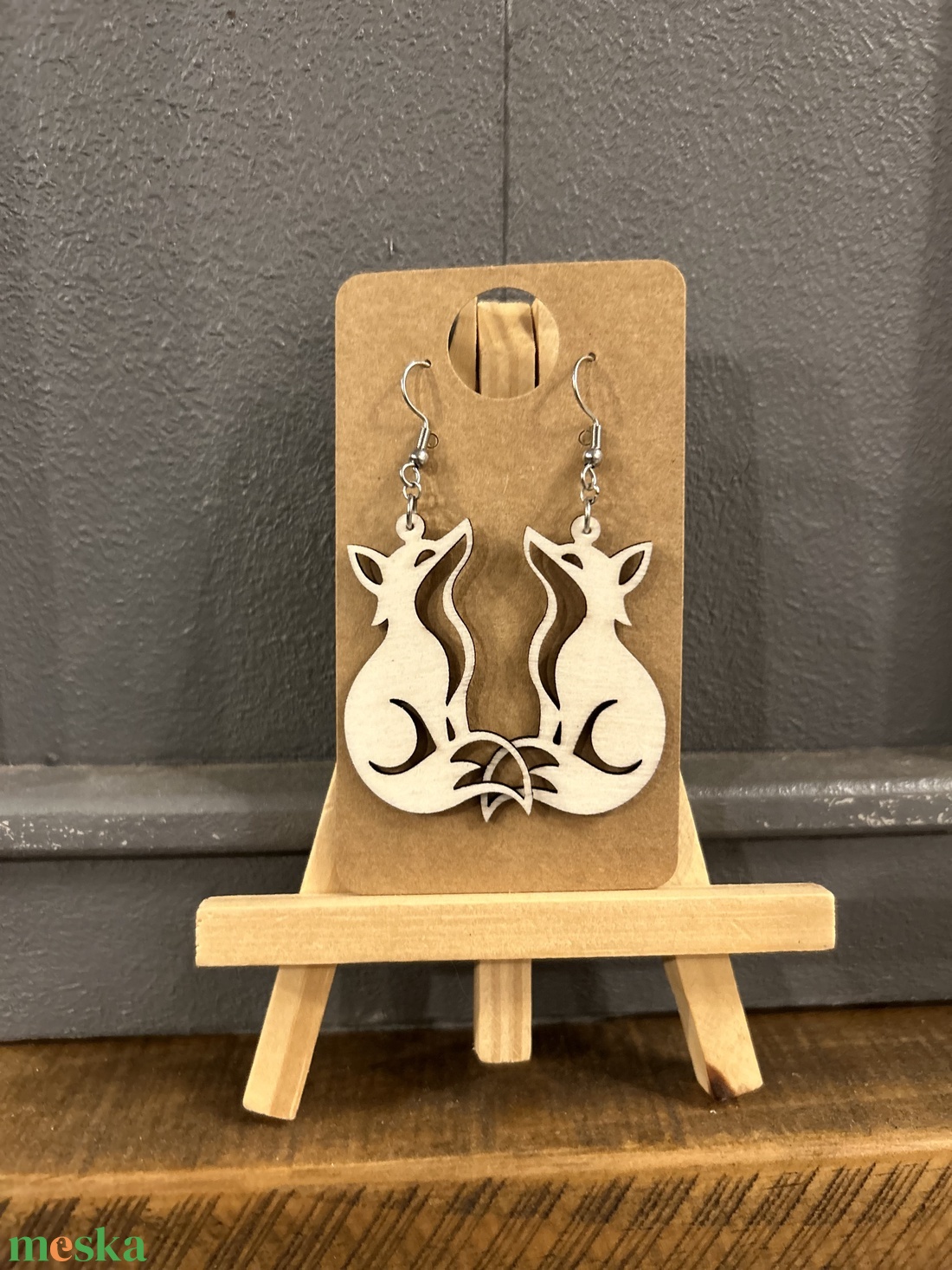 Róka fa fülbevaló - ékszer - fülbevaló - lógó fülbevaló - Meska.hu