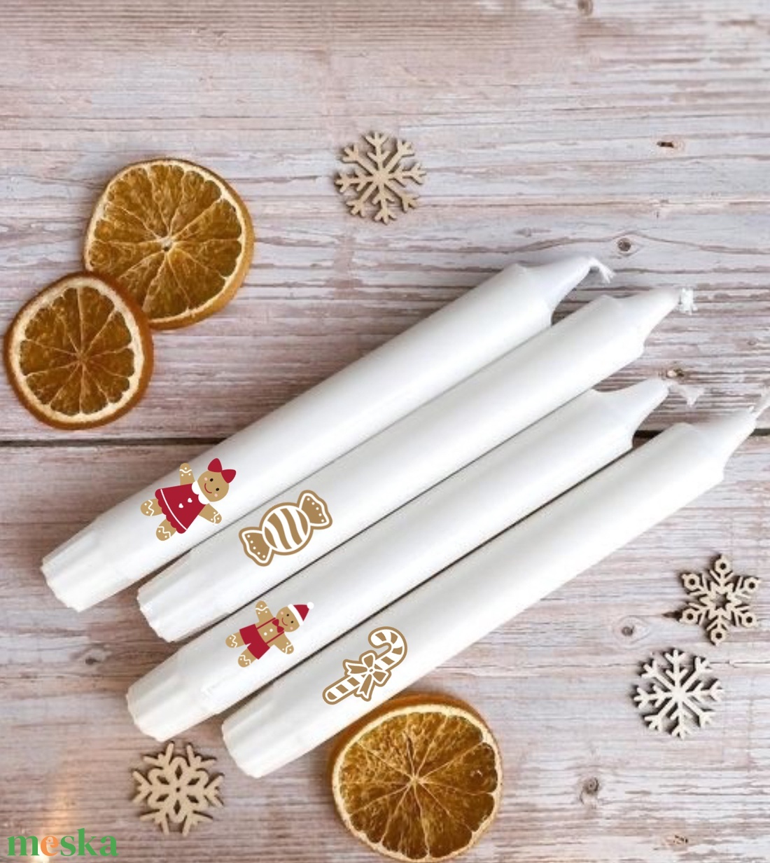 Karácsonyi mézis adventi gyertya szett - karácsony - adventi díszek - adventi gyertyadíszek és koszorúdíszek - Meska.hu