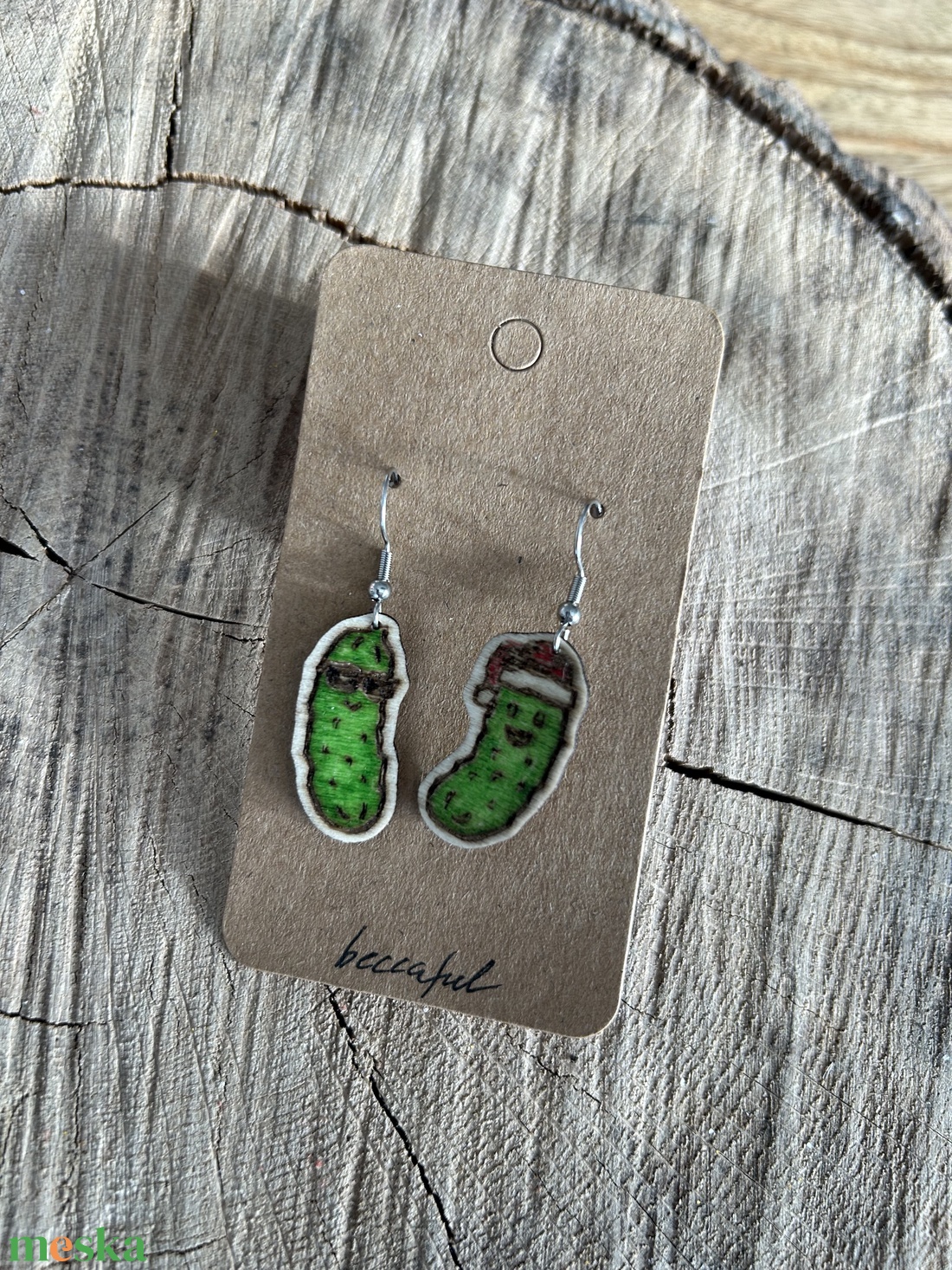 Uborka karácsony karácsonyi fülbevaló - karácsony - karácsonyi ruházat - karácsonyi ruha kiegészítők - Meska.hu