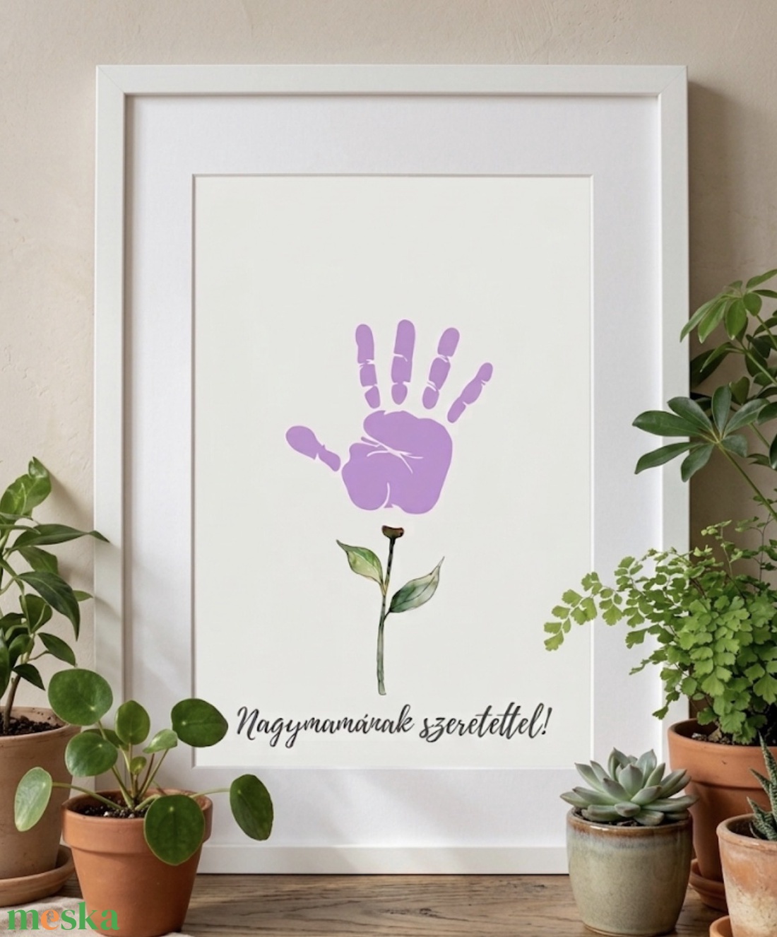 Kézlenyomat, virág, virágos - otthon & életmód - dekoráció - kép & falikép - poszter - Meska.hu