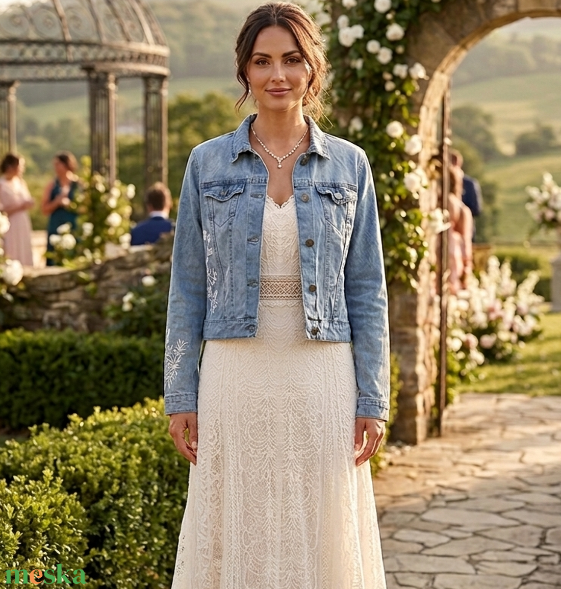 Bride gyöngyös farmerdzseki - esküvő - ruha - menyasszonyi ruha - Meska.hu