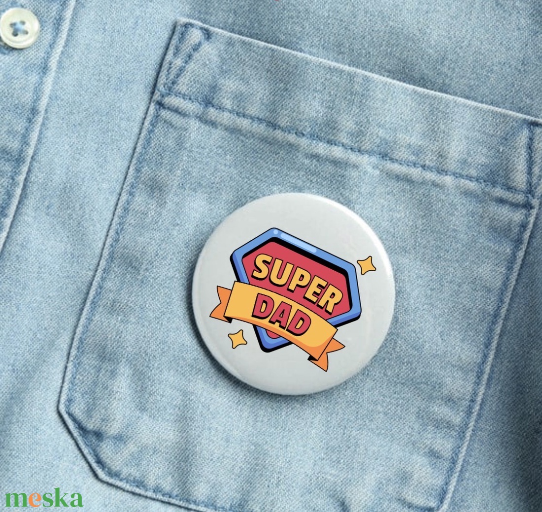 Szuper apa kitűző - ékszer - kitűző és bross - Meska.hu