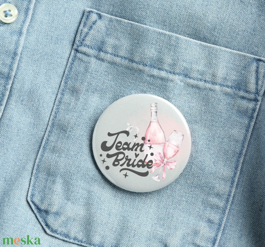 Team bride kitűző - esküvő - lánybúcsú - Meska.hu
