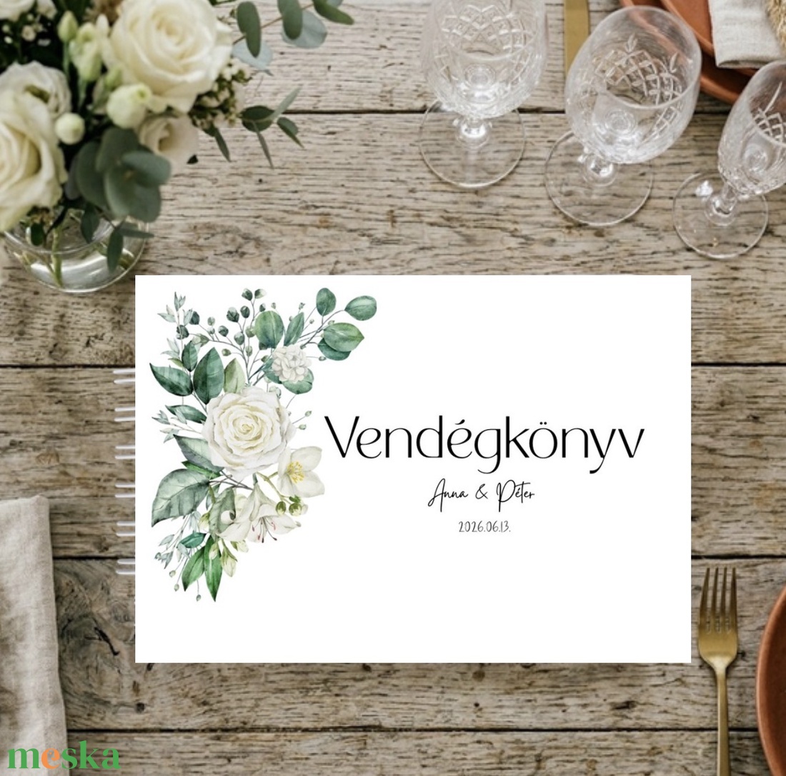 Esküvői spirálozott vendégkönyv - esküvő - emlék & ajándék - vendégkönyv - Meska.hu