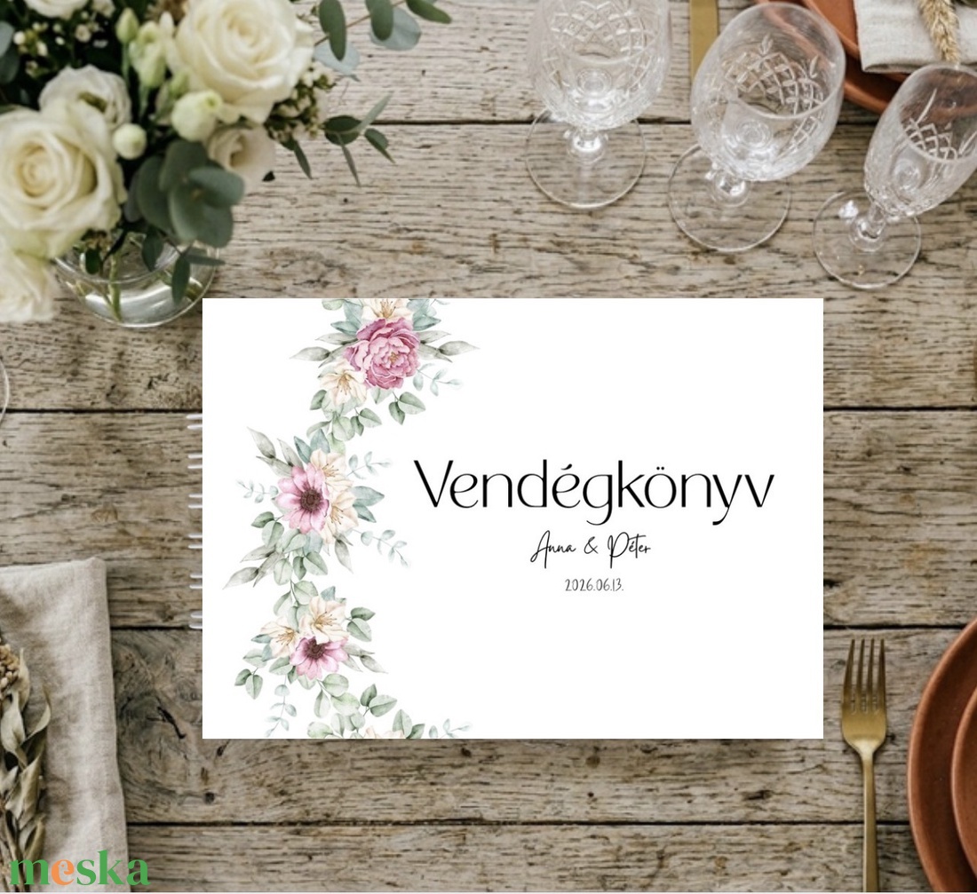 Esküvői spirálozott vendégkönyv - esküvő - emlék & ajándék - vendégkönyv - Meska.hu