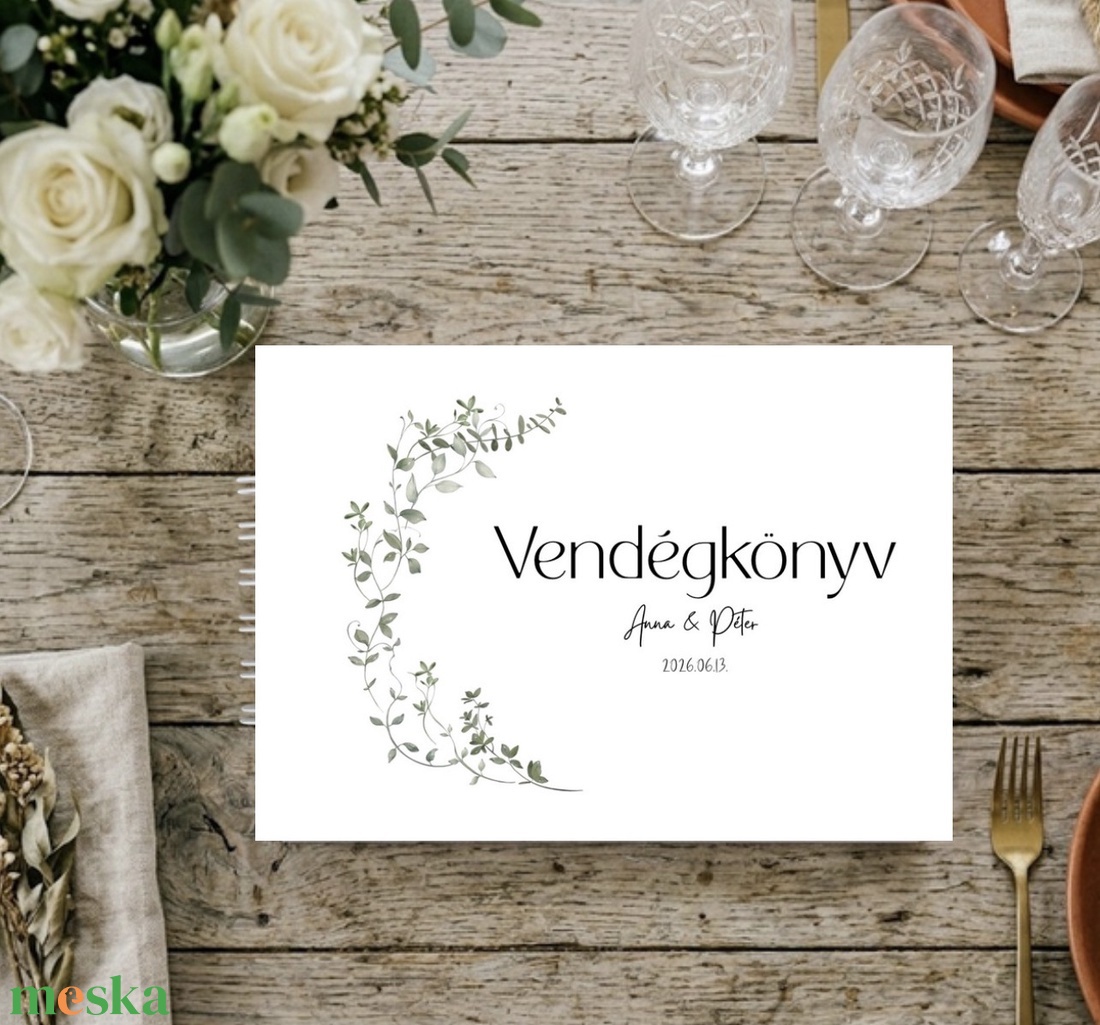 Esküvői spirálozott vendégkönyv - esküvő - emlék & ajándék - vendégkönyv - Meska.hu