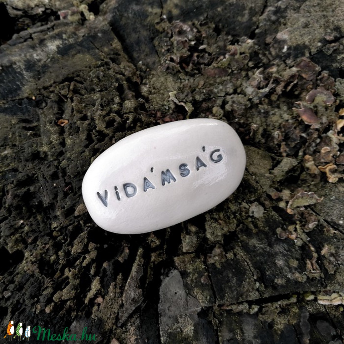 VIDÁMSÁG - Varázskavics ezüst -  - Meska.hu