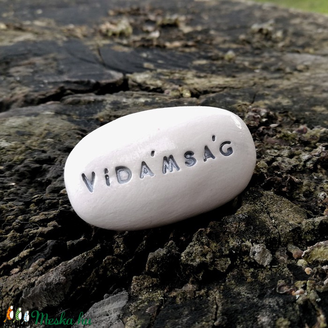 VIDÁMSÁG - Varázskavics ezüst -  - Meska.hu