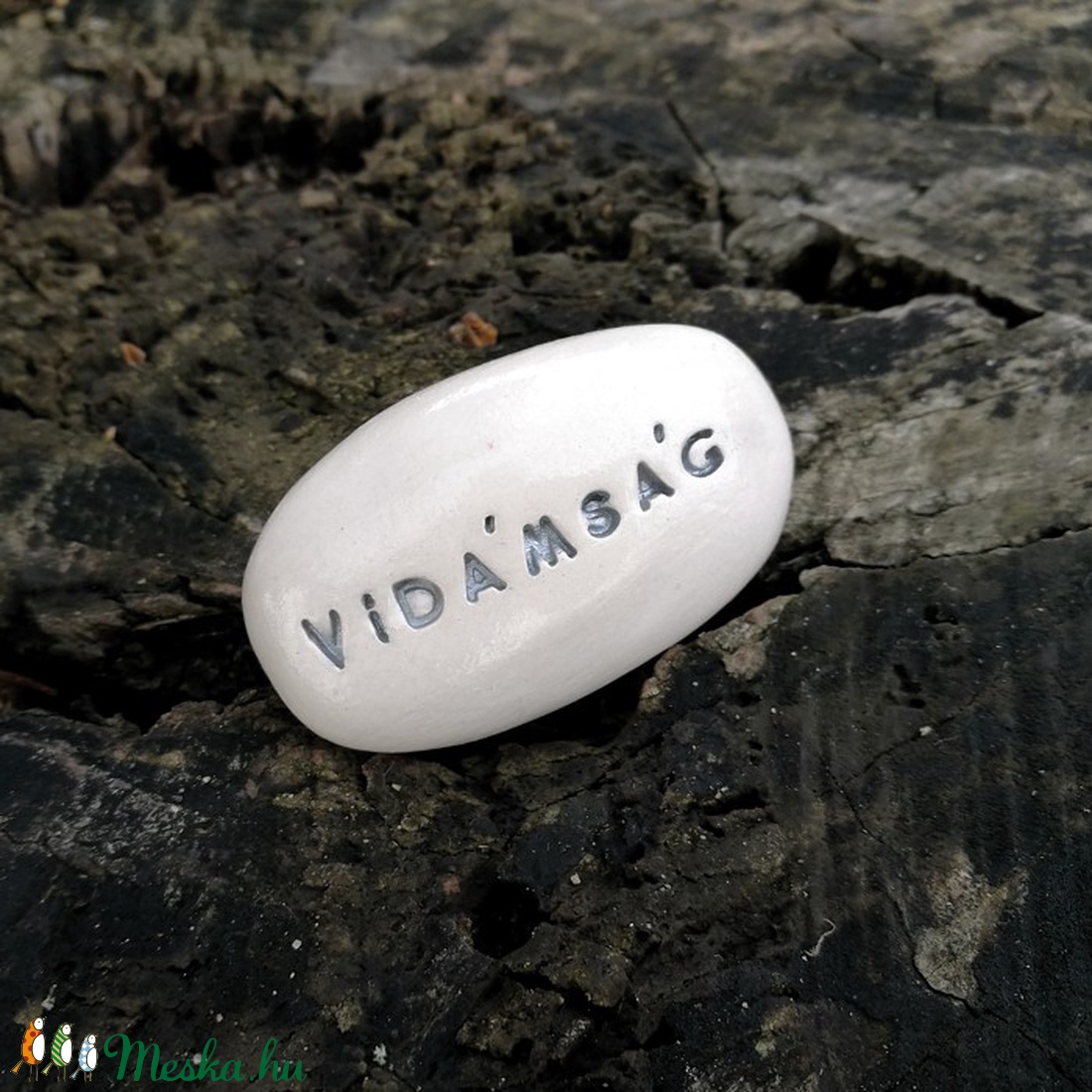 VIDÁMSÁG - Varázskavics ezüst -  - Meska.hu