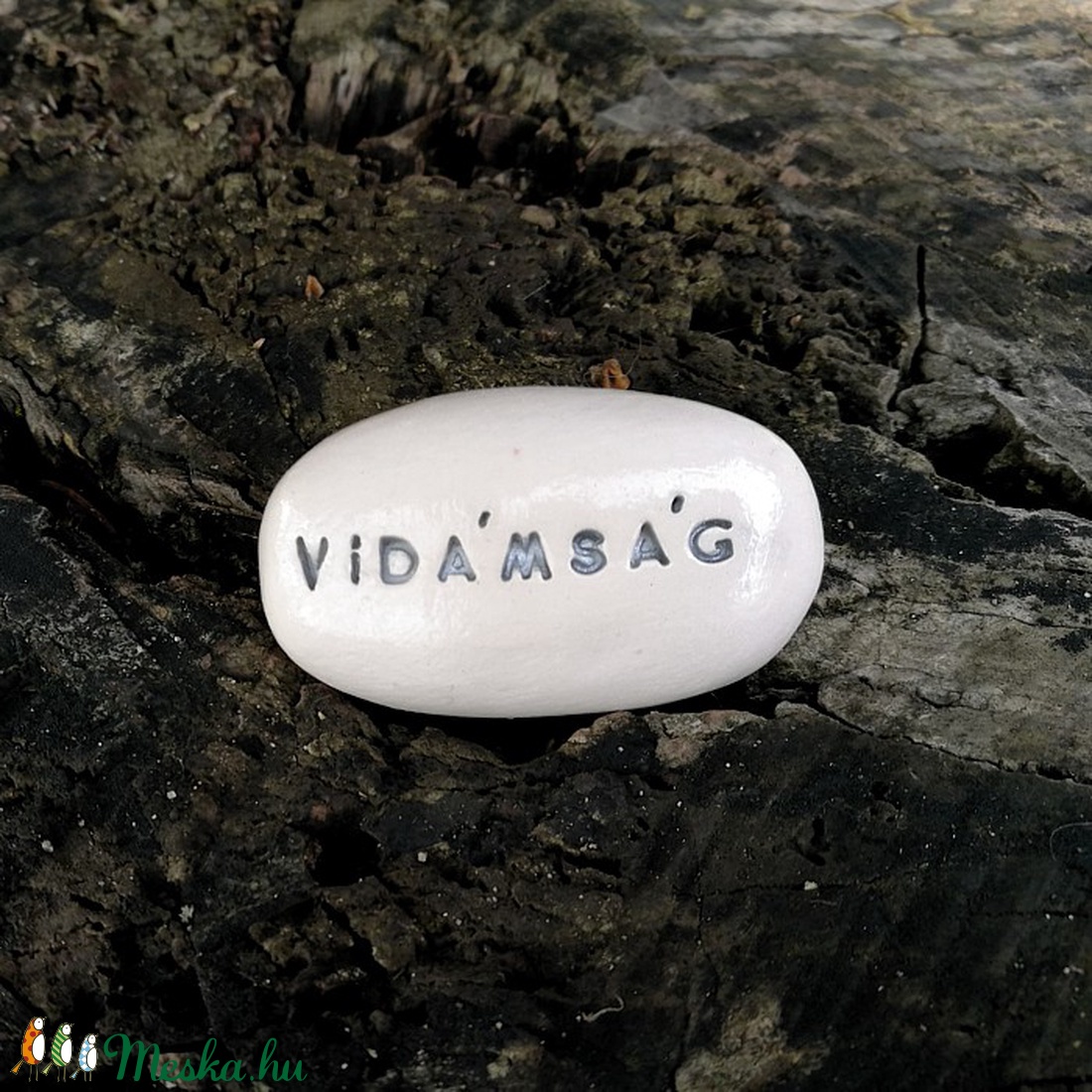 VIDÁMSÁG - Varázskavics ezüst -  - Meska.hu