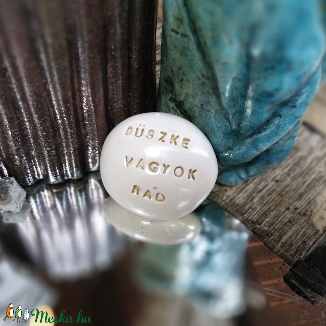 BÜSZKE VAGYOK RÁD - Varázskavics arany -  - Meska.hu