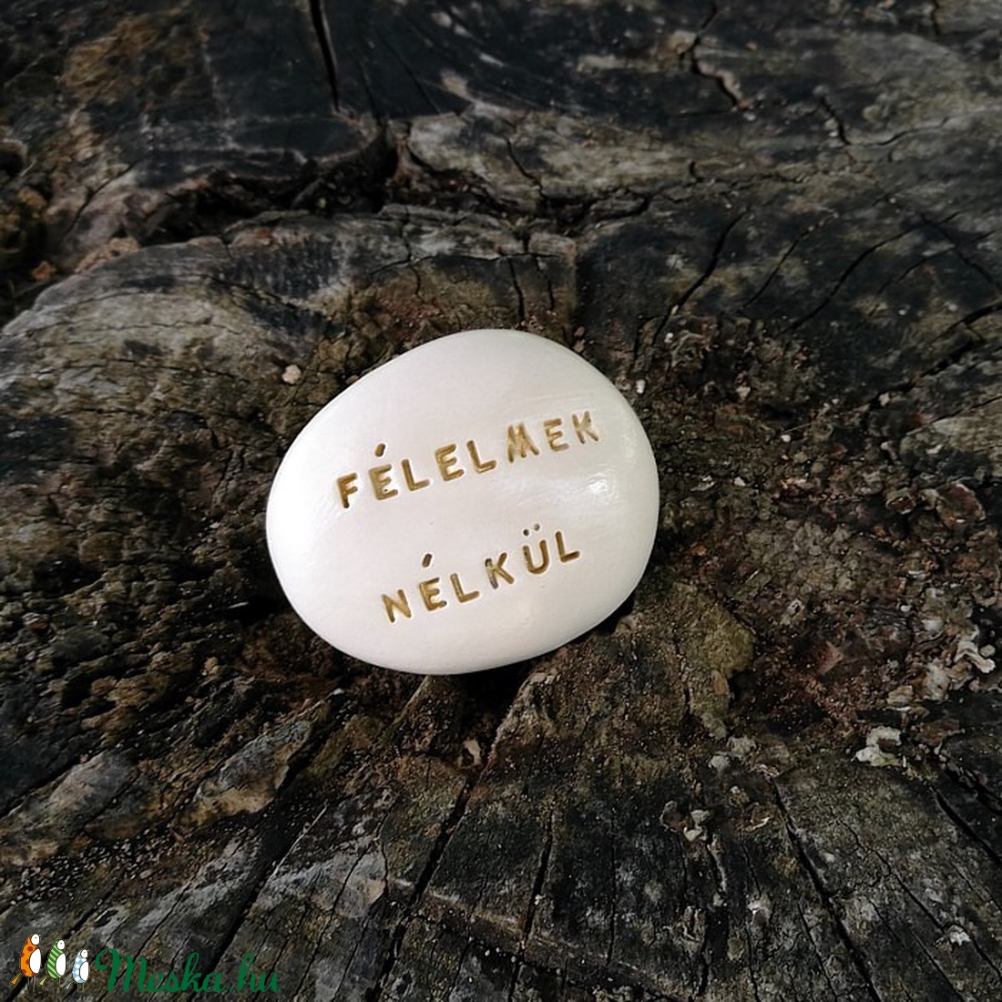 FÉLELMEK NÉLKÜL - Varázskavics arany -  - Meska.hu