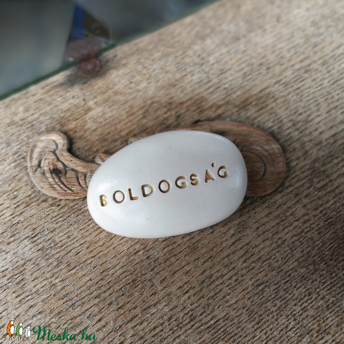 BOLDOGSÁG - Varázskavics arany -  - Meska.hu