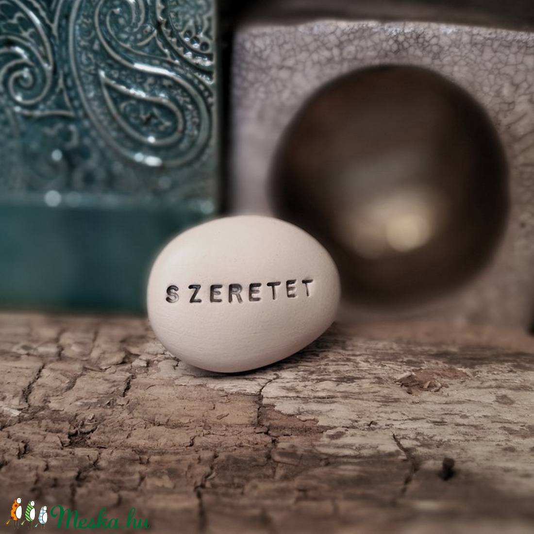 SZERETET - Varázskavics ezüst -  - Meska.hu