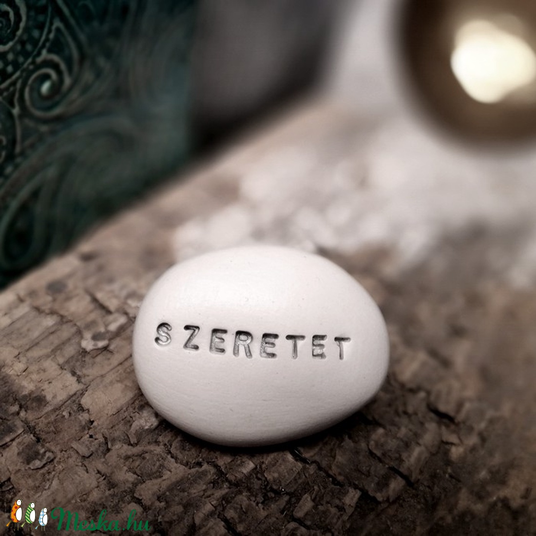 SZERETET - Varázskavics ezüst -  - Meska.hu