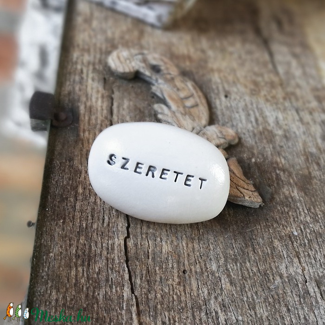 SZERETET - Varázskavics ezüst -  - Meska.hu