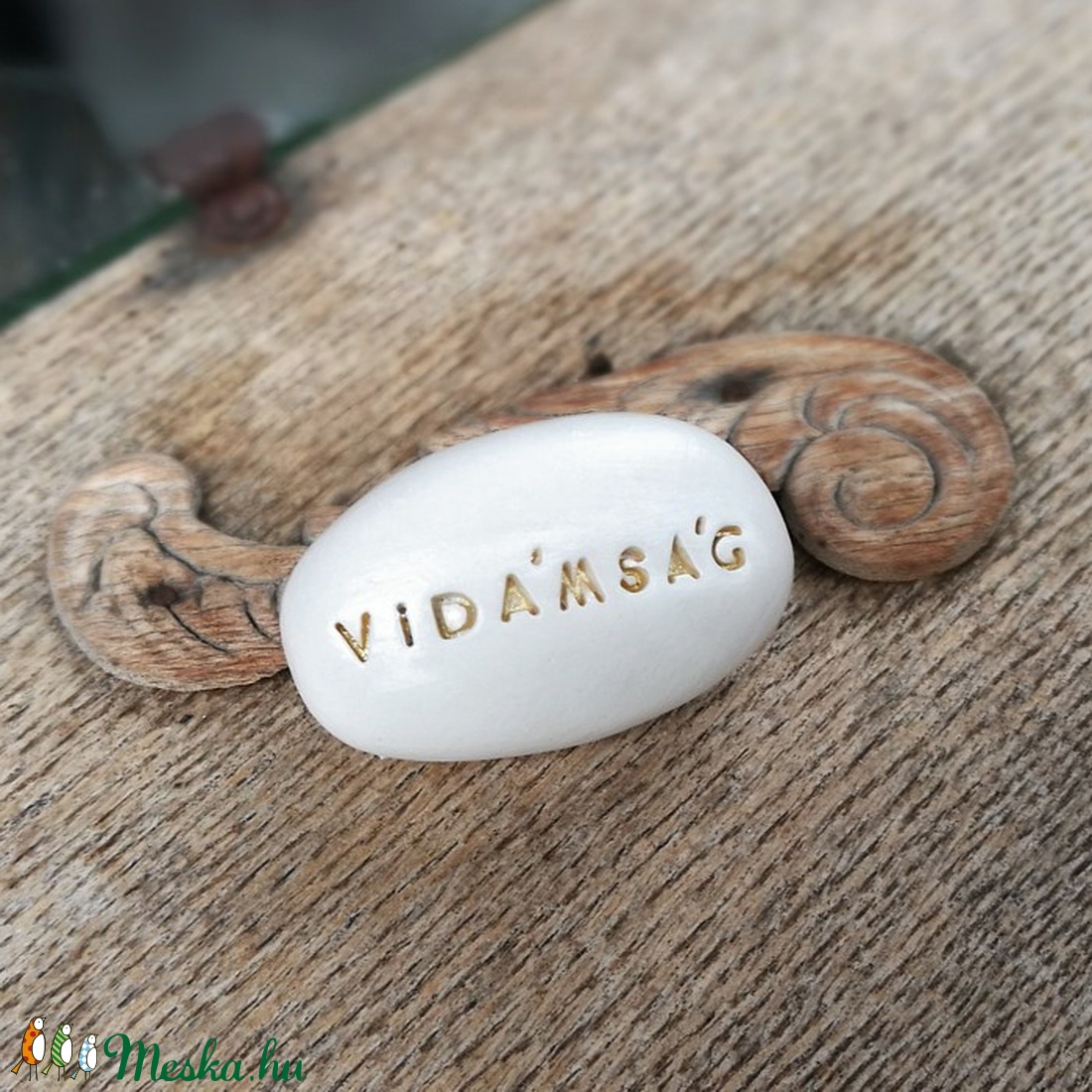 VIDÁMSÁG - Varázskavics arany -  - Meska.hu