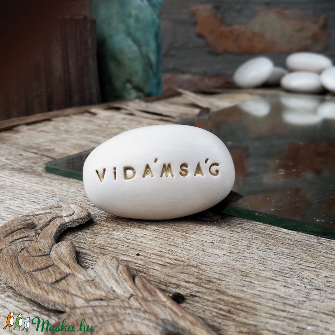 VIDÁMSÁG - Varázskavics arany -  - Meska.hu