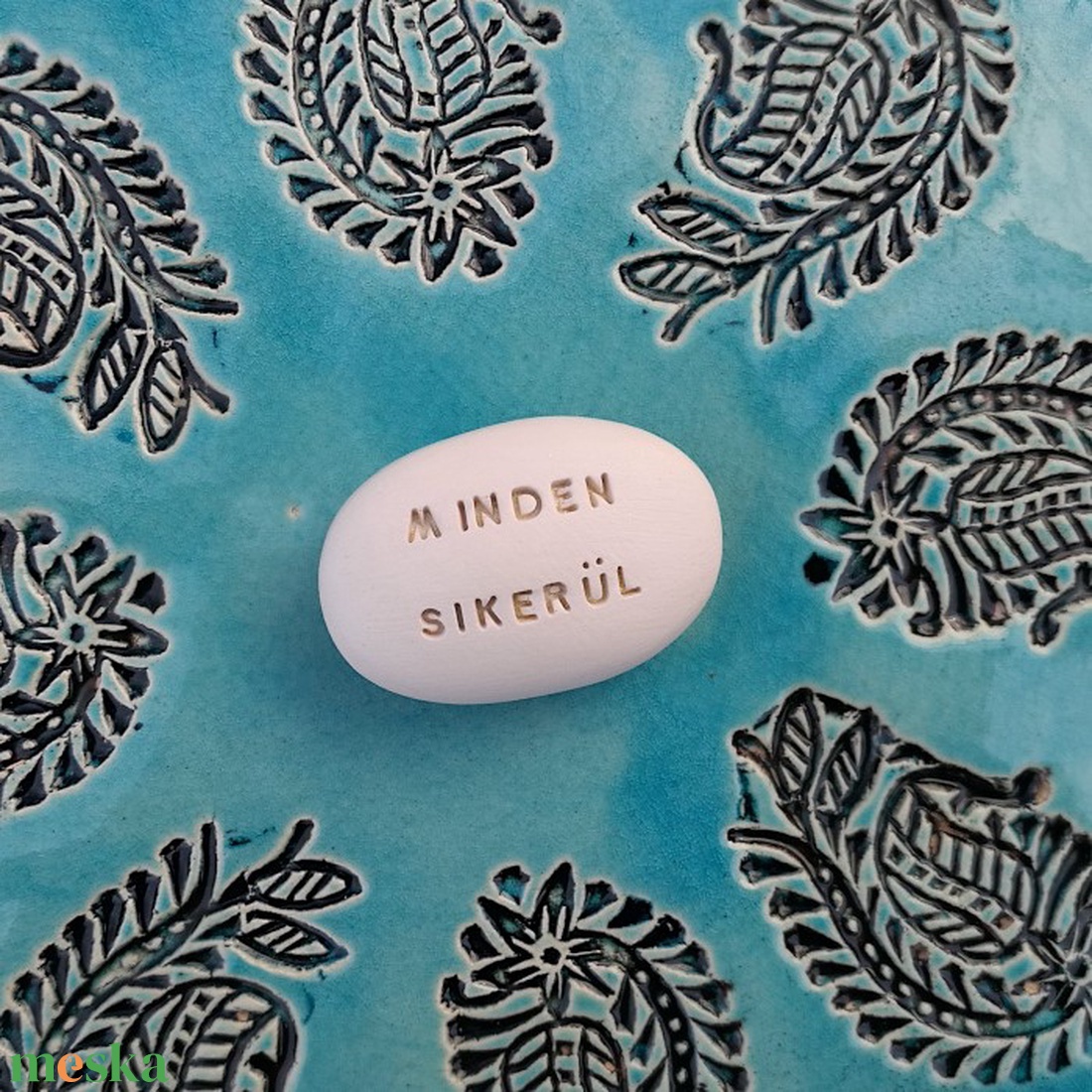MINDEN SIKERÜL - Kerámia Varázskavics üzenettel, motivációs felirattal - esküvő - emlék & ajándék - köszönőajándék - Meska.hu