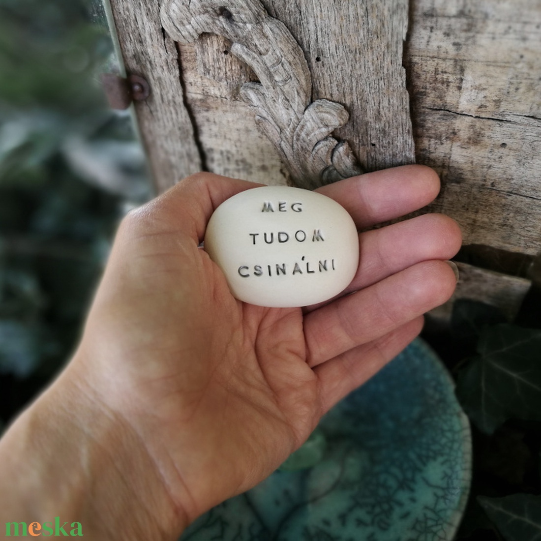 MEG TUDOM CSINÁLNI - Kerámia Varázskavics üzenettel, motivációs felirattal - esküvő - emlék & ajándék - köszönőajándék - Meska.hu