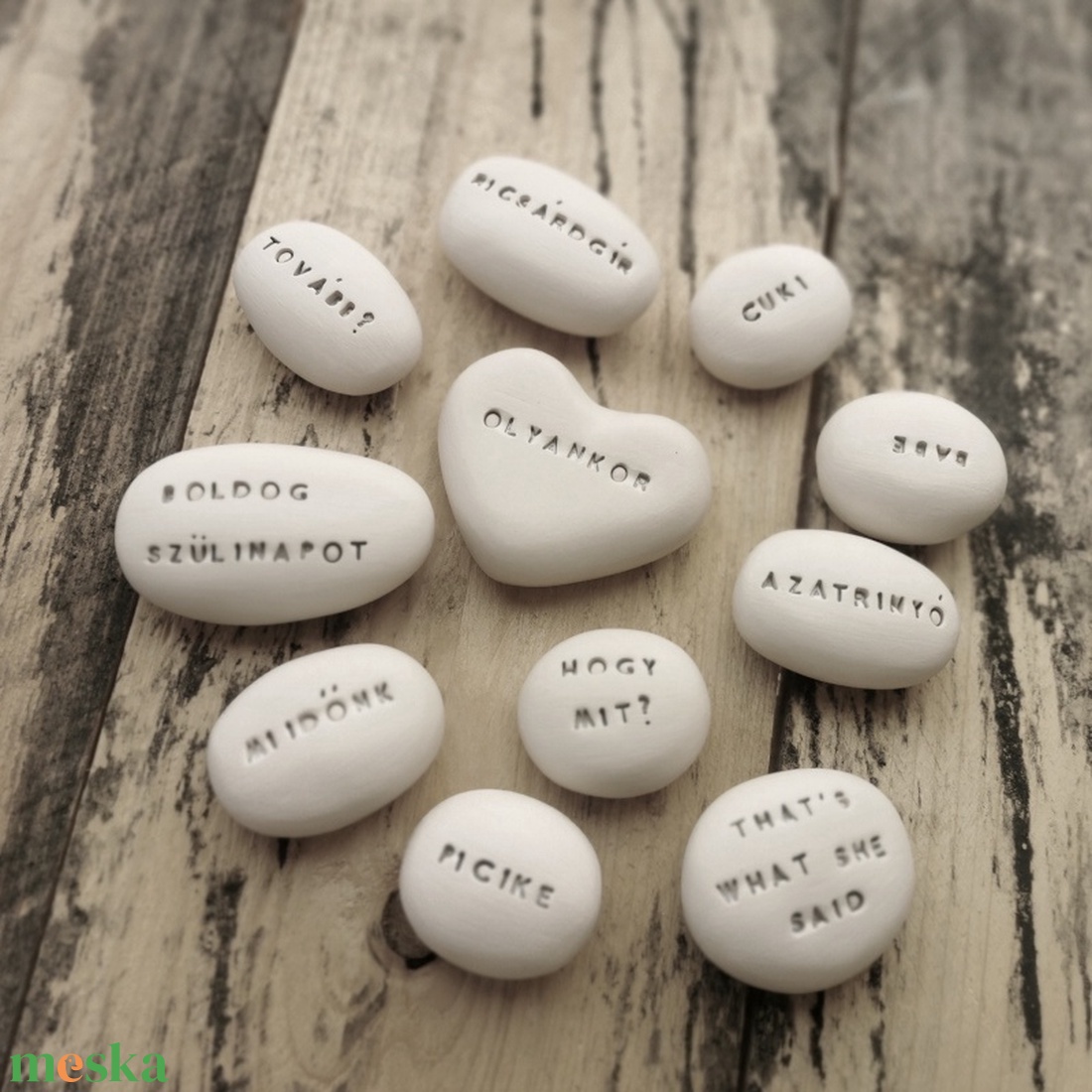 A TE ÜZENETED - Kerámia feliratos Varázskavics, egyedi üzenettel - esküvő - emlék & ajándék - köszönőajándék - Meska.hu