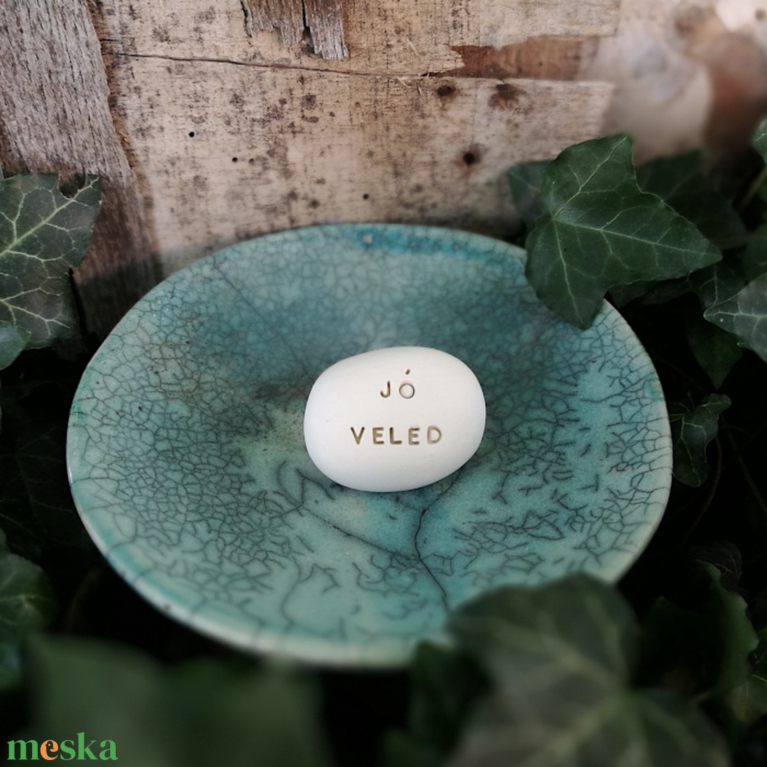 JÓ VELED - Kerámia Varázskavics kedves üzenetekkel és varázserővel - esküvő - emlék & ajándék - nászajándék - ceremónia szett - Meska.hu