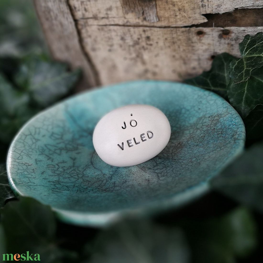JÓ VELED - Kerámia Varázskavics kedves üzenetekkel és varázserővel - esküvő - emlék & ajándék - nászajándék - ceremónia szett - Meska.hu