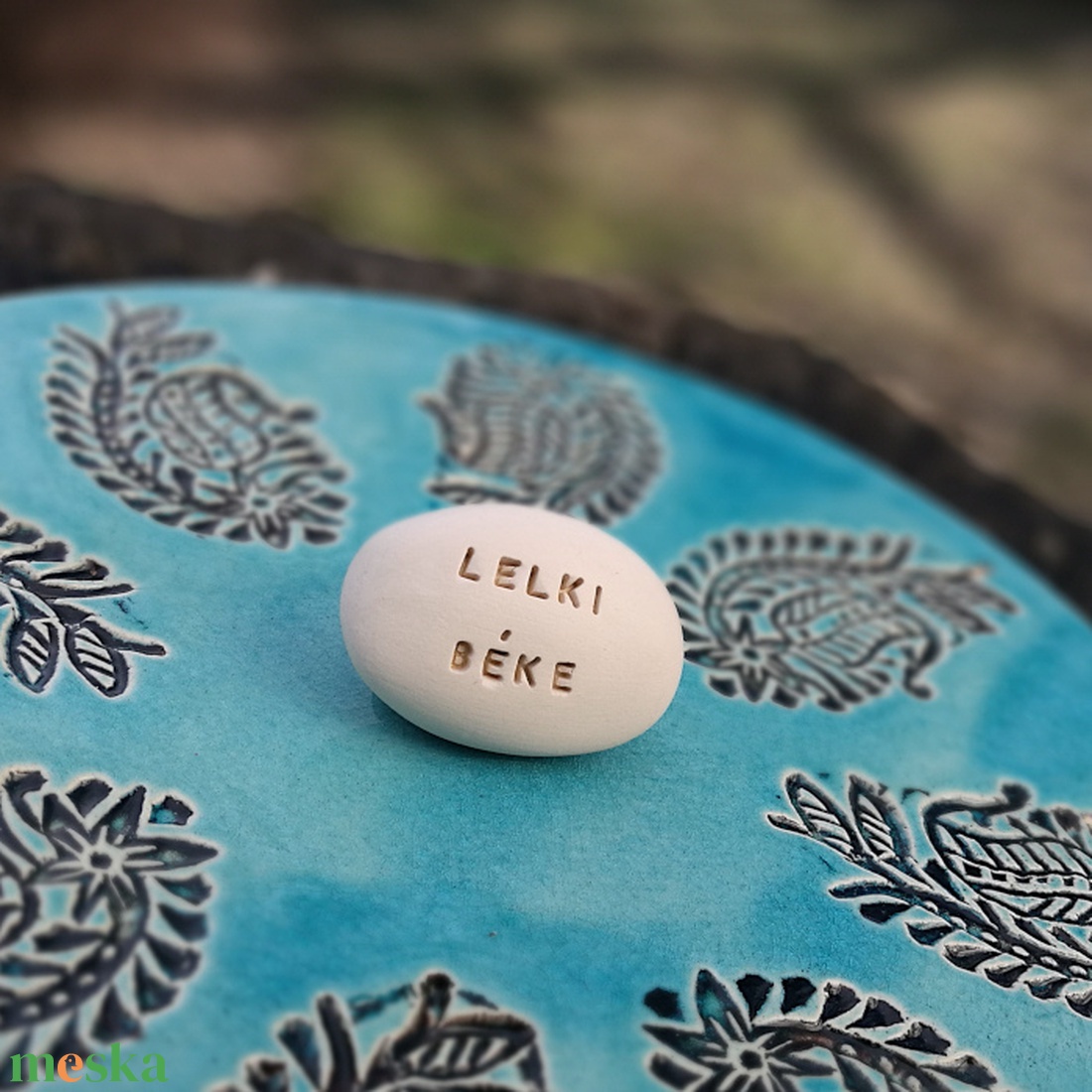 LELKI BÉKE - Kerámia Varázskavics üzenettel, motivációs felirattal - esküvő - emlék & ajándék - köszönőajándék - Meska.hu
