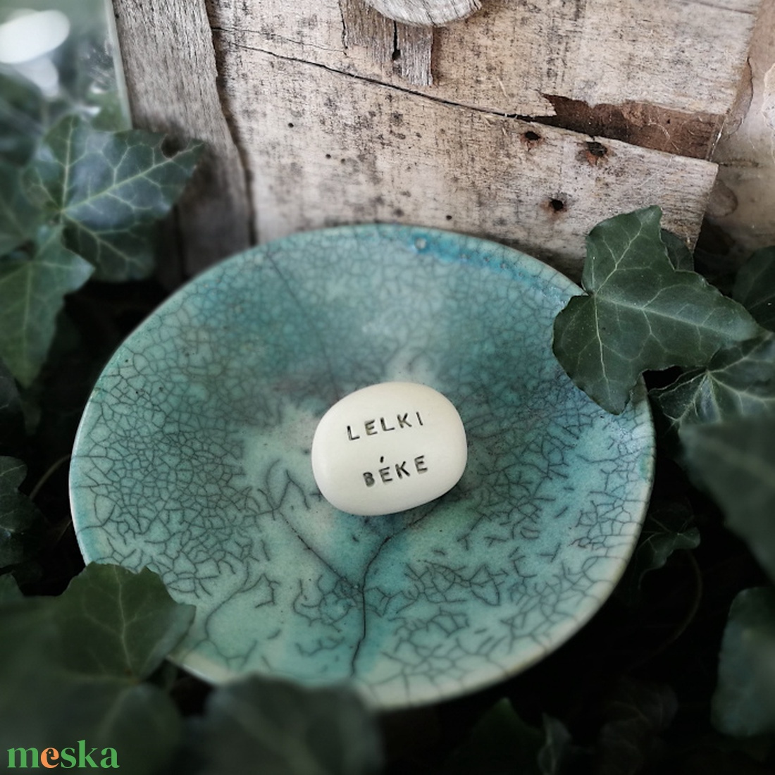 LELKI BÉKE - Kerámia Varázskavics üzenettel, motivációs felirattal - esküvő - emlék & ajándék - köszönőajándék - Meska.hu