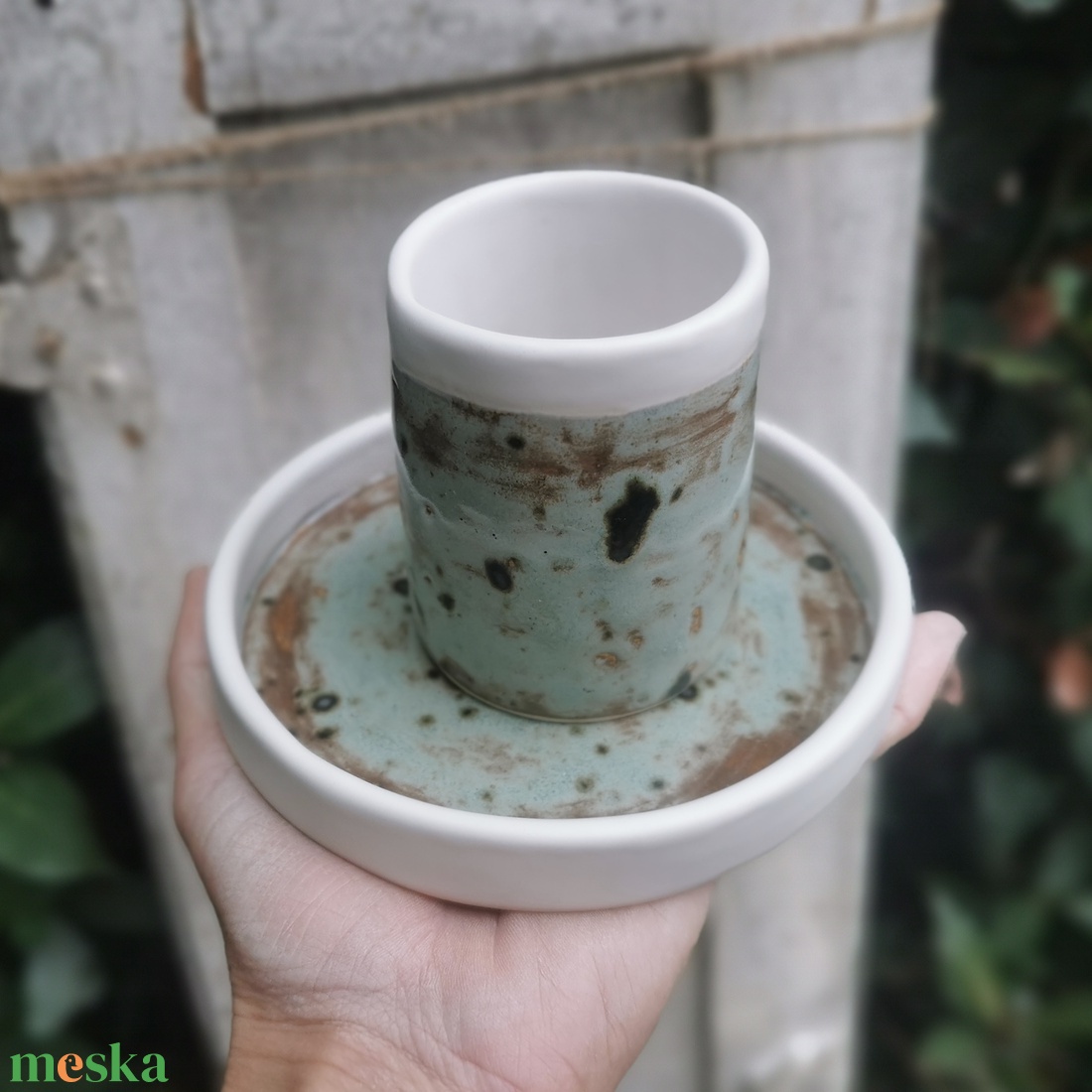 FÜRDŐSZOBAI Tároló szett - kőhatású kerámia / 2 db - otthon & életmód - fürdőszoba - fürdőszobai tároló - Meska.hu