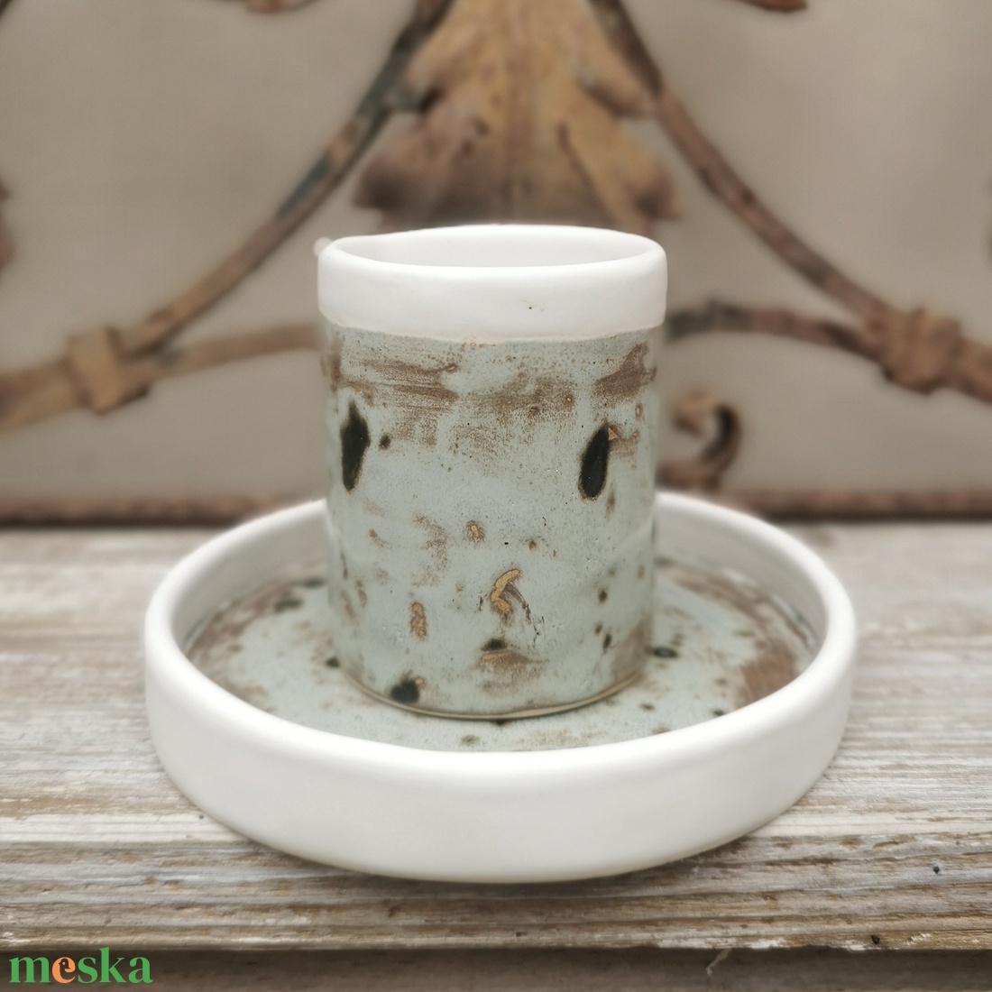 FÜRDŐSZOBAI Tároló szett - kőhatású kerámia / 2 db - otthon & életmód - fürdőszoba - fürdőszobai tároló - Meska.hu