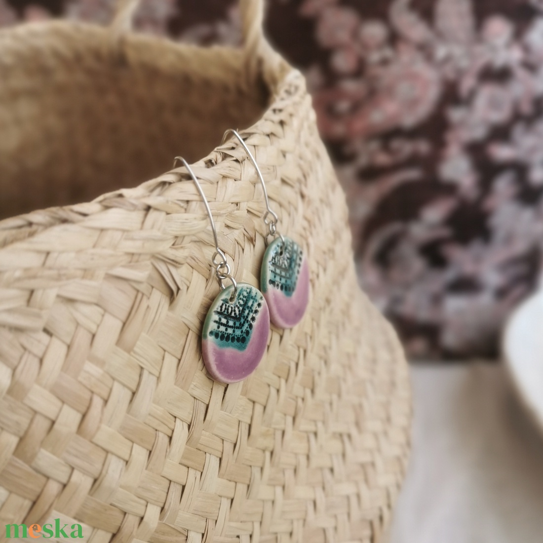 Rusztikus ékszer, vagány színkombináció - kézműves ékszer, fülbevaló - ékszer - fülbevaló - lógó fülbevaló - Meska.hu